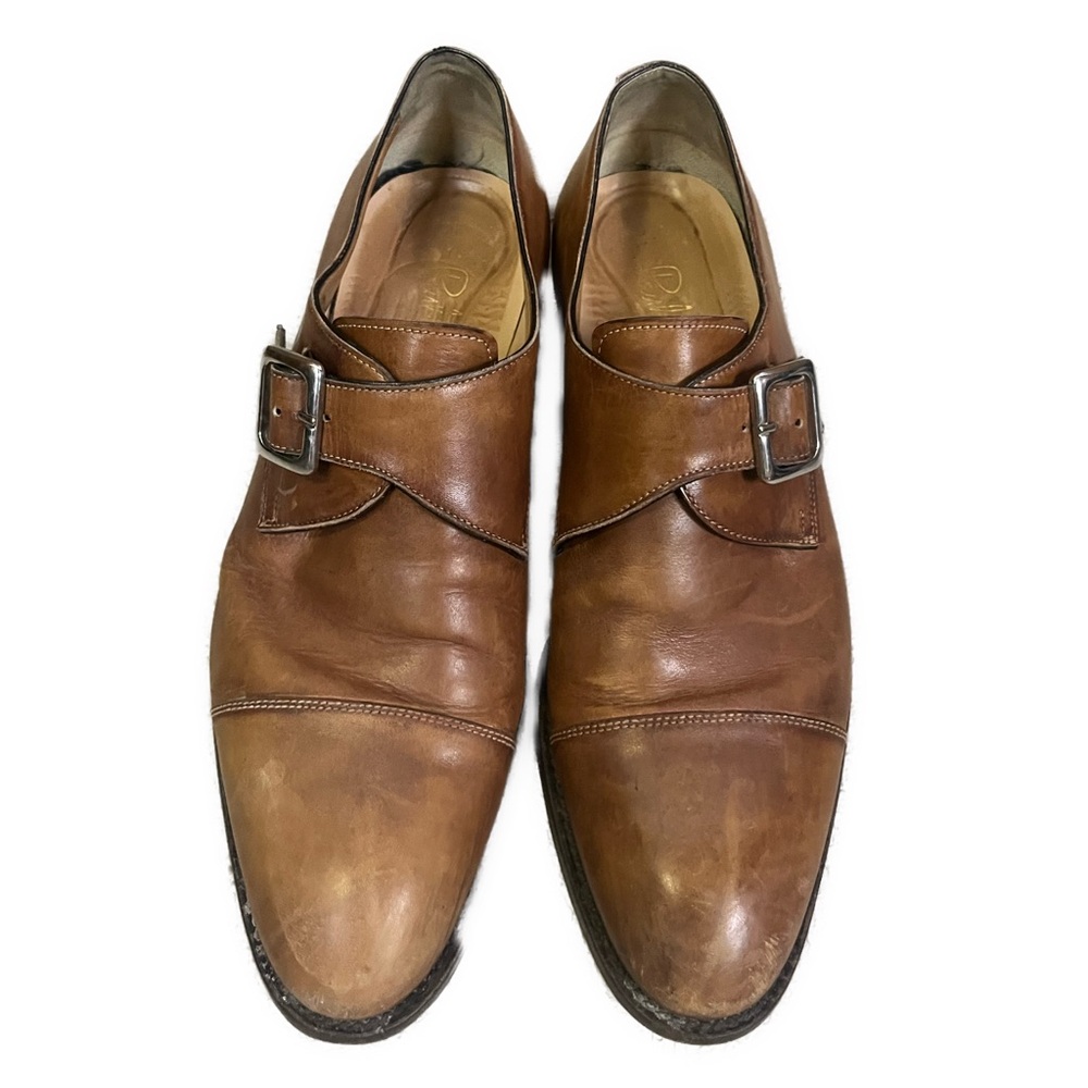 Paul Evans Men’s Leather Tan‎ Monk Strap Loafers- Size 8.5